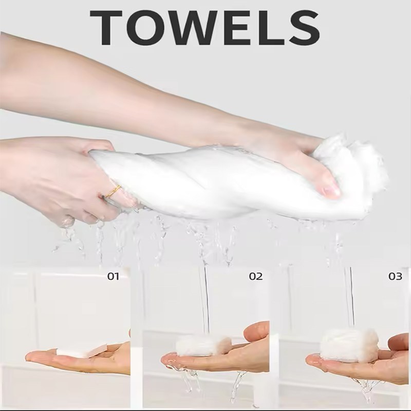 دستمال جادویی فشرده سفری مدل Towel بسته 14 عددی — تصویر ۴