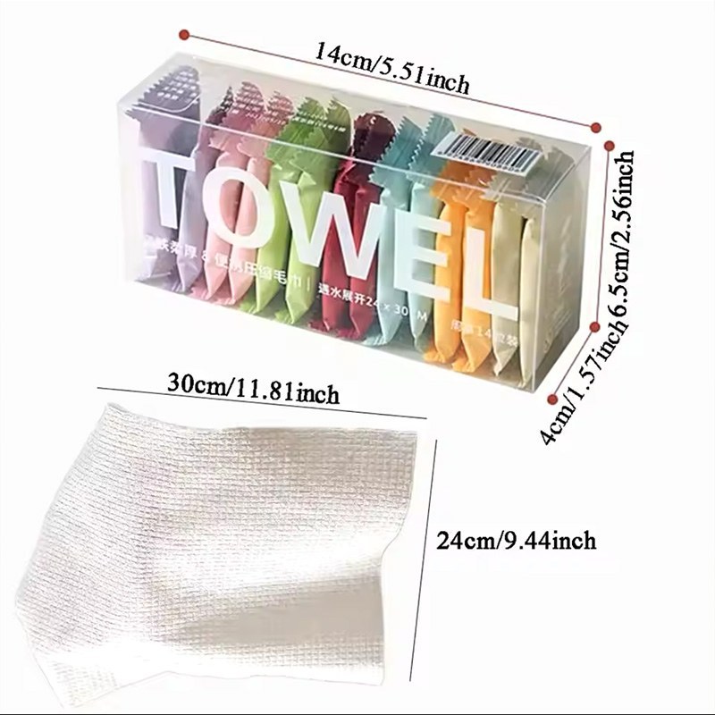 دستمال جادویی فشرده سفری مدل Towel بسته 14 عددی — تصویر ۷