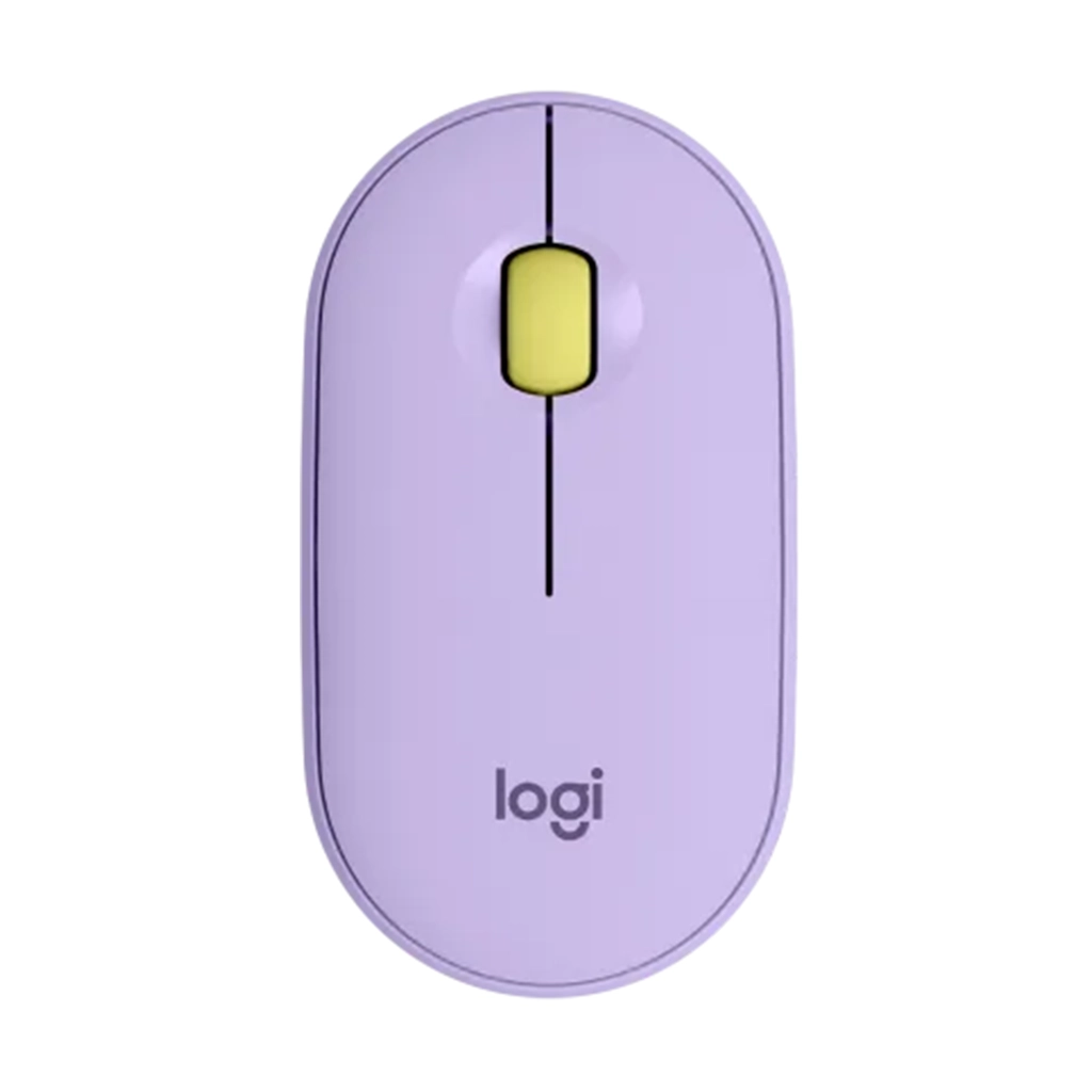 موس بی سیم لاجیتک مدل LOGITECH PEBBLE M350 SILENT رنگ بنفش