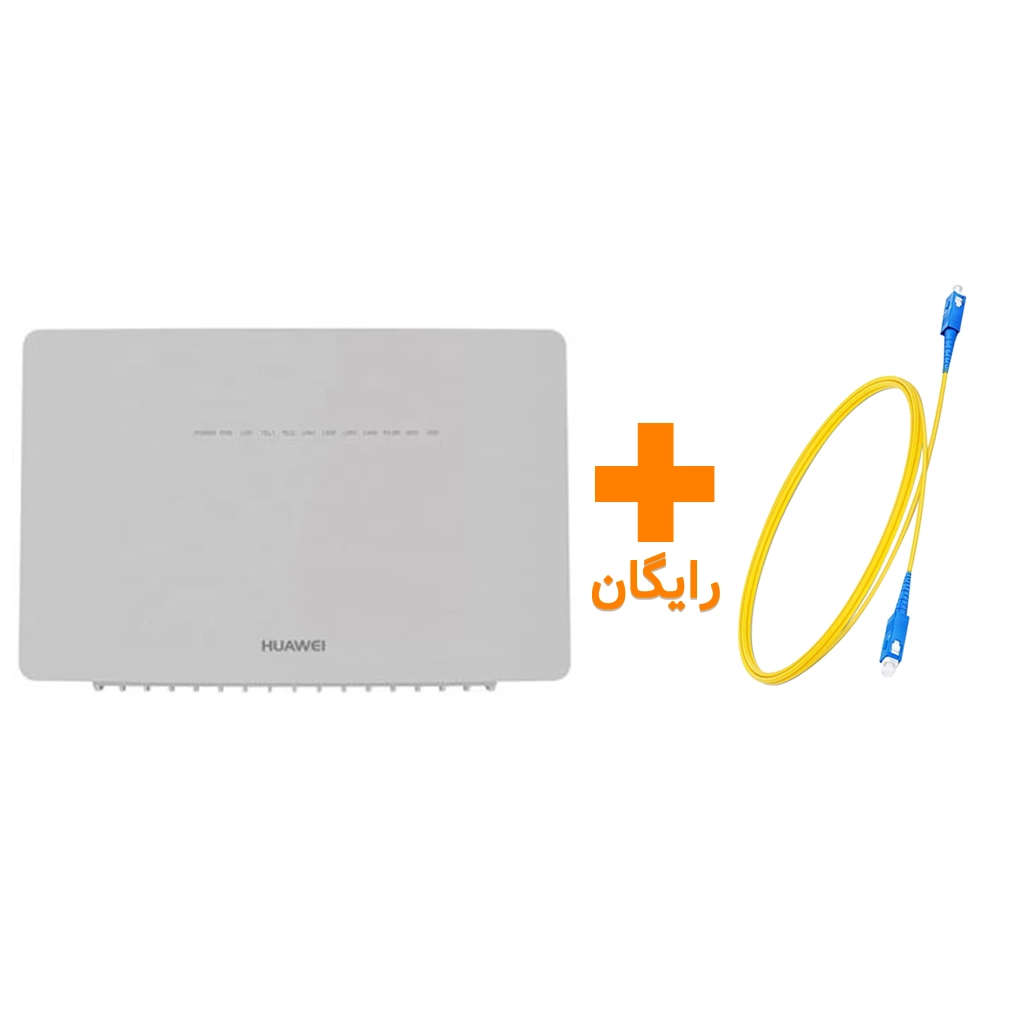 مودم فیبر نوری هوآوی مدل HUAWEI HG8245Q2 UPC استوک سفید به همراه کابل فیبر رایگان