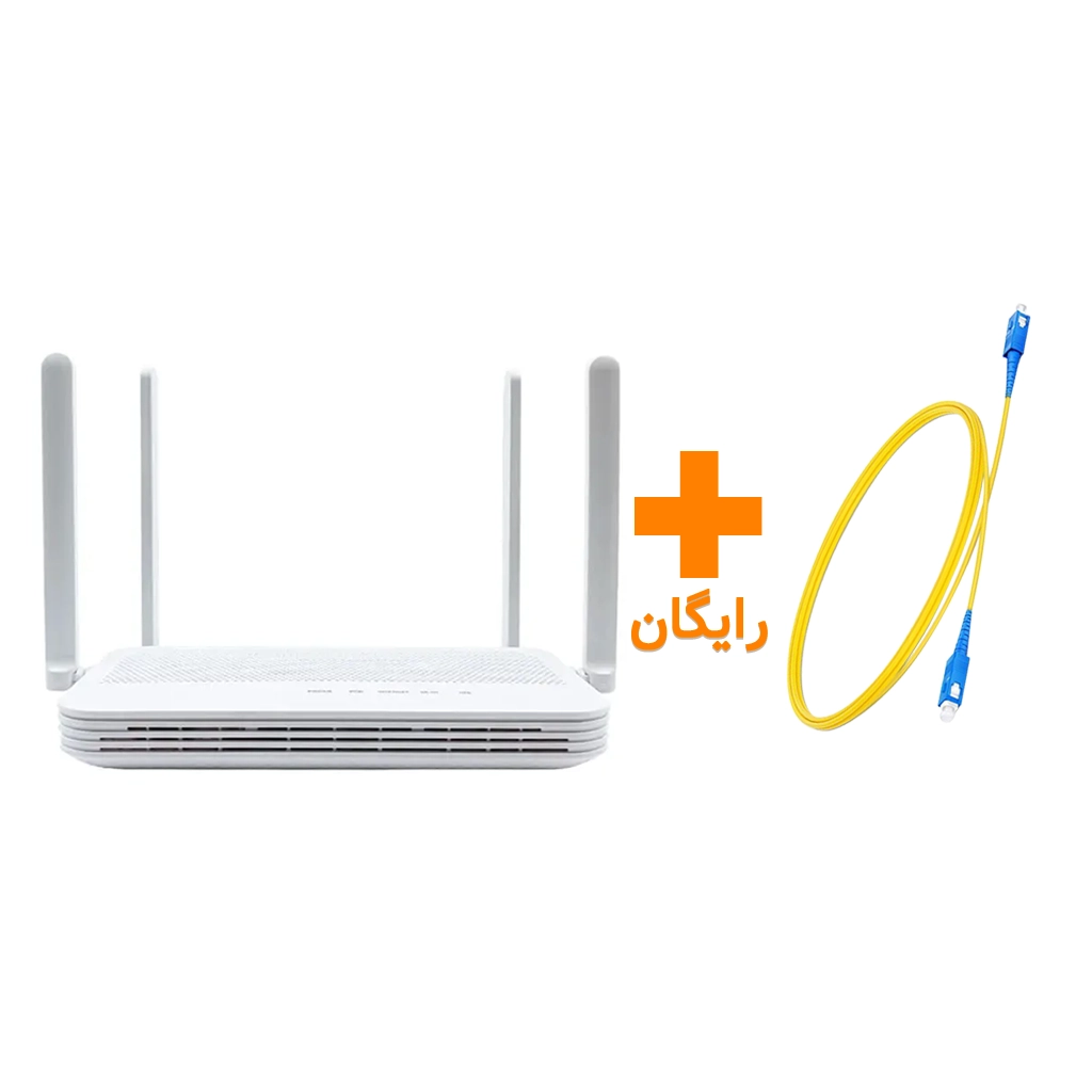 مودم فیبر نوری هوآوی مدل HUAWEI HG8245W5 (2PORT TEL) استوک رنگ سفید به همراه کابل فیبر رایگان