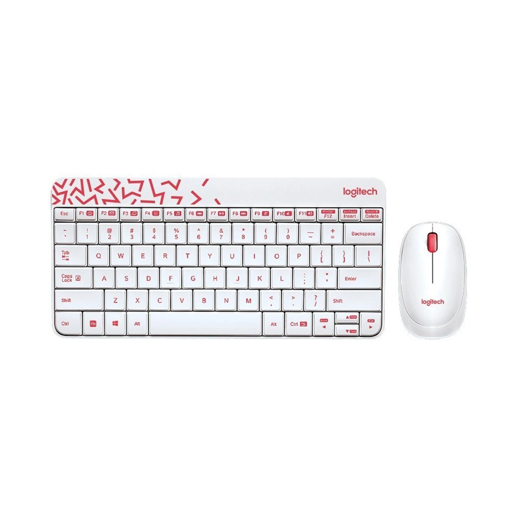 کیبورد و موس بی سیم لاجیتک مدل LOGITECH MK240 رنگ سفید