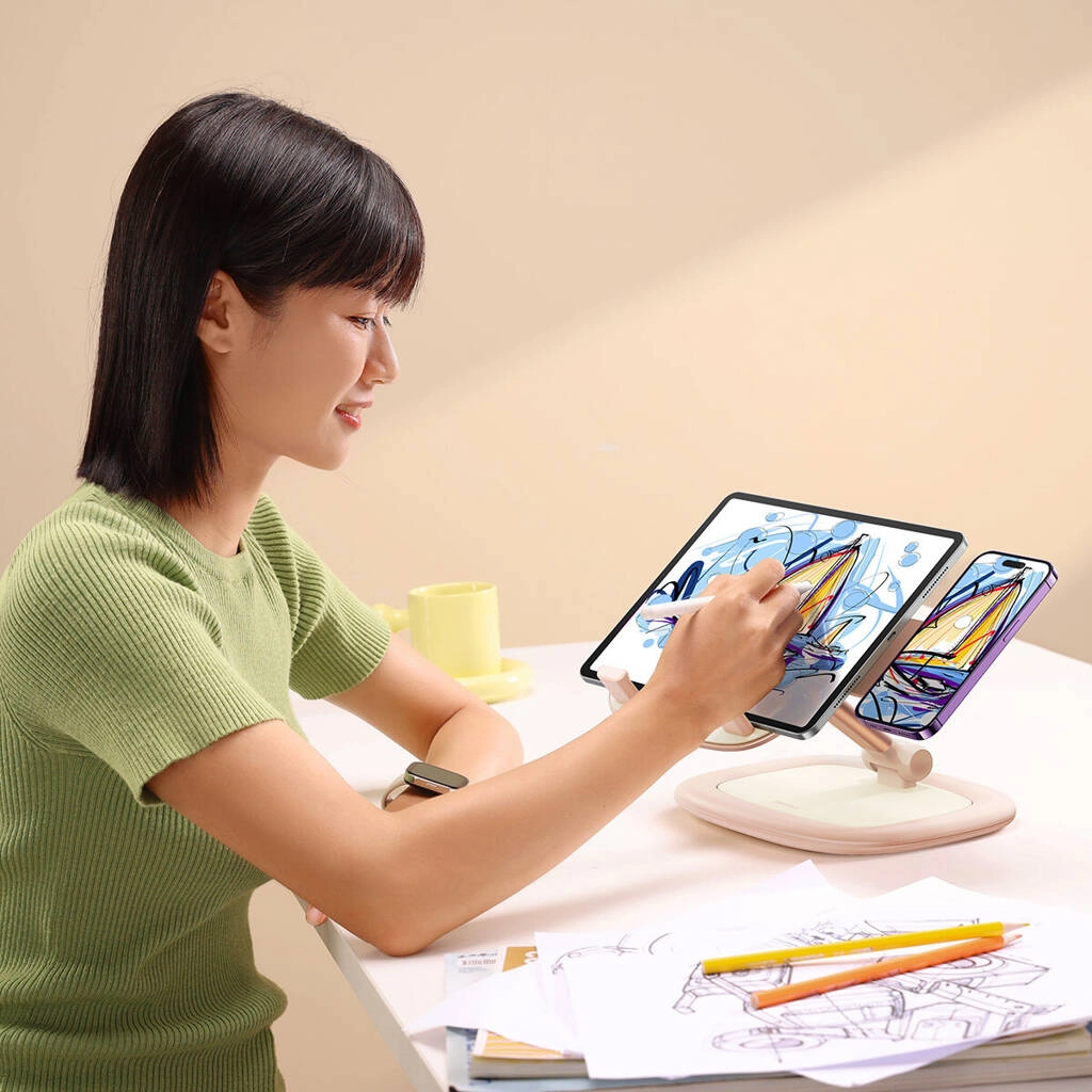 پایه نگهدارنده موبایل و تبلت بیسوس مدل BASEUS BS-HP010 رنگ رزگلد — تصویر ۷