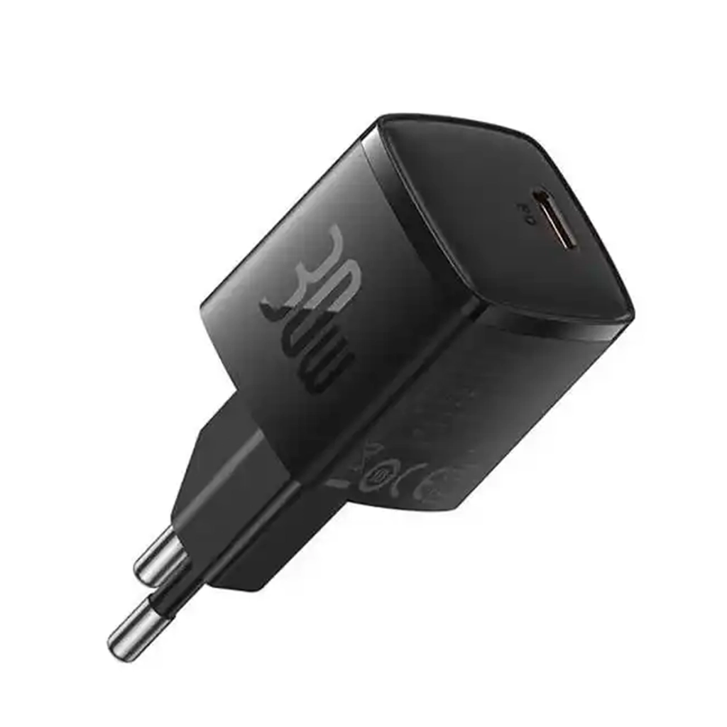 شارژر دیواری 30 وات بیسوس مدل BASEUS CUBE PRO FAST CHARGER 1C 30W EU رنگ مشکی — تصویر ۴