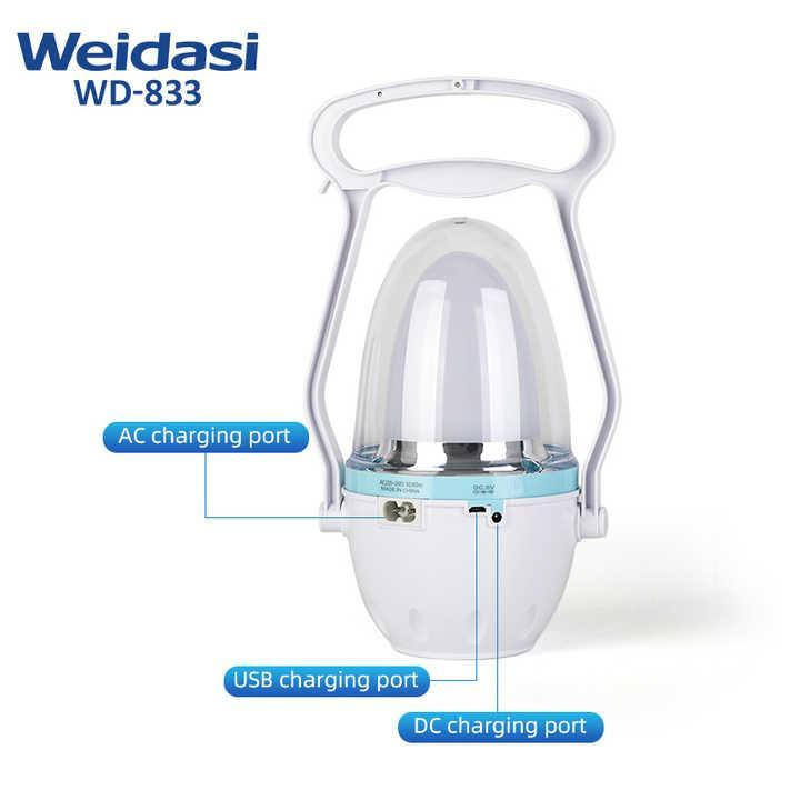 چراغ فانوسی شارژی ویداسی WEIDASI مدل WD-833 — تصویر ۴
