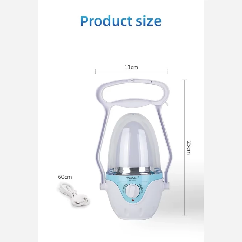چراغ فانوسی شارژی ویداسی WEIDASI مدل WD-833 — تصویر ۳