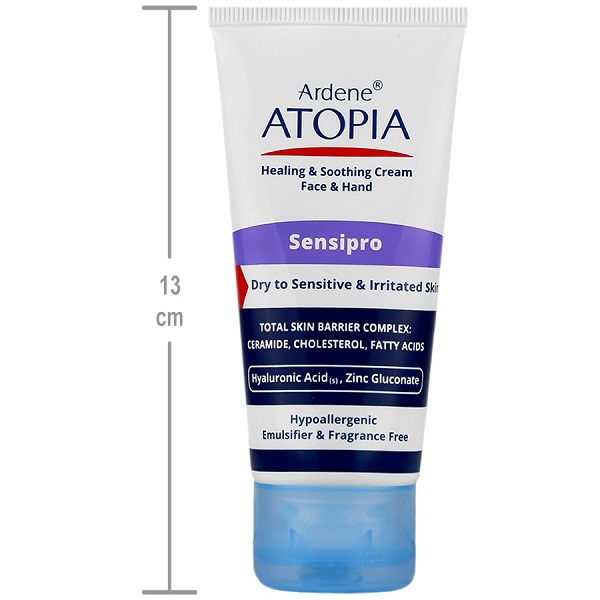 کرم صورت و دست آردن اتوپیا Sensipro | ترمیم کننده پوست خشک و آسیب دیده بدون عطر و امولسیفایر — تصویر ۳