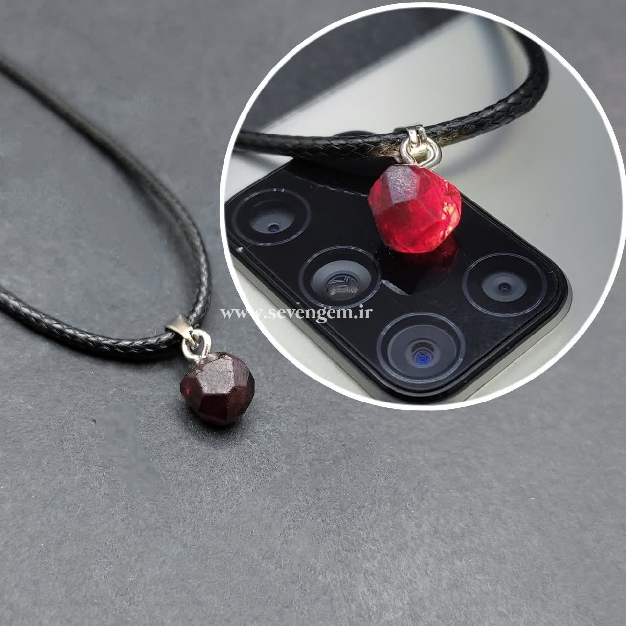 گردنبند تک بلور گارنت سرخ (کدB500)