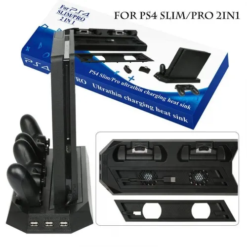 پایه نگهدارنده و شارژر دسته بازی YH-24 PS4 Slim/Pro — تصویر ۲