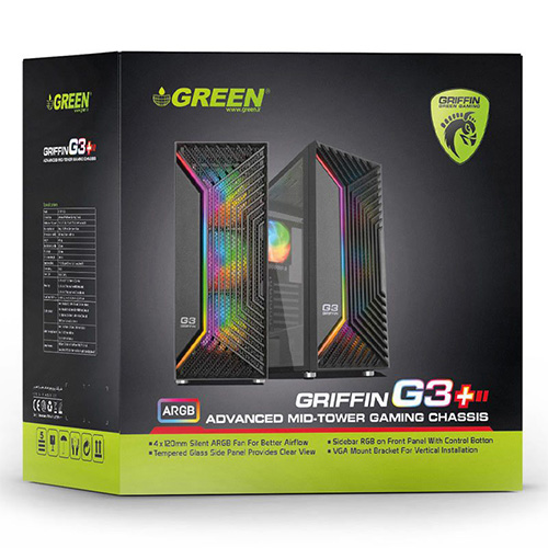کیس کامپیوتر گرین GREEN GRIFFIN G3 Plus ARGB — تصویر ۳