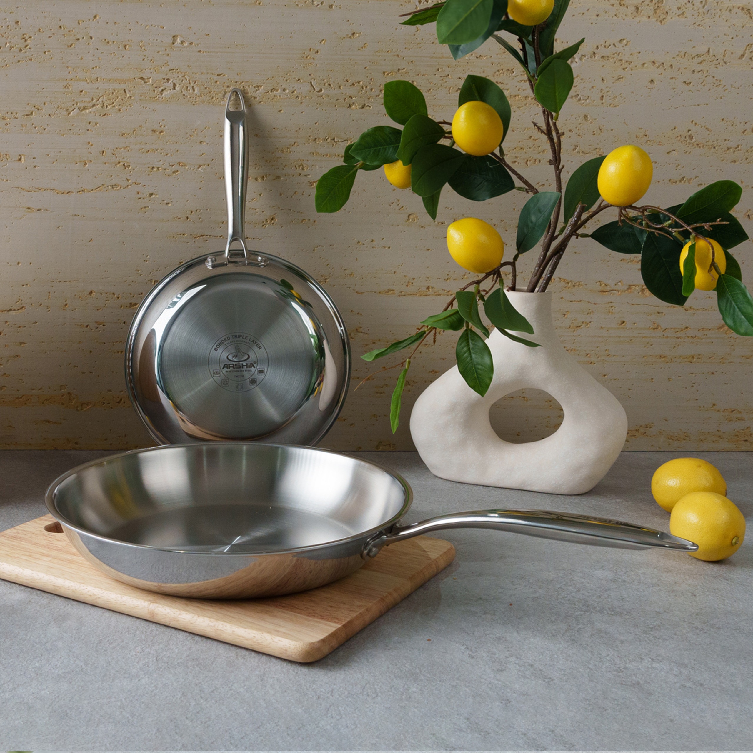 تابه استیل عرشیا مدل Basic Stainless Steel Frypan — تصویر ۵