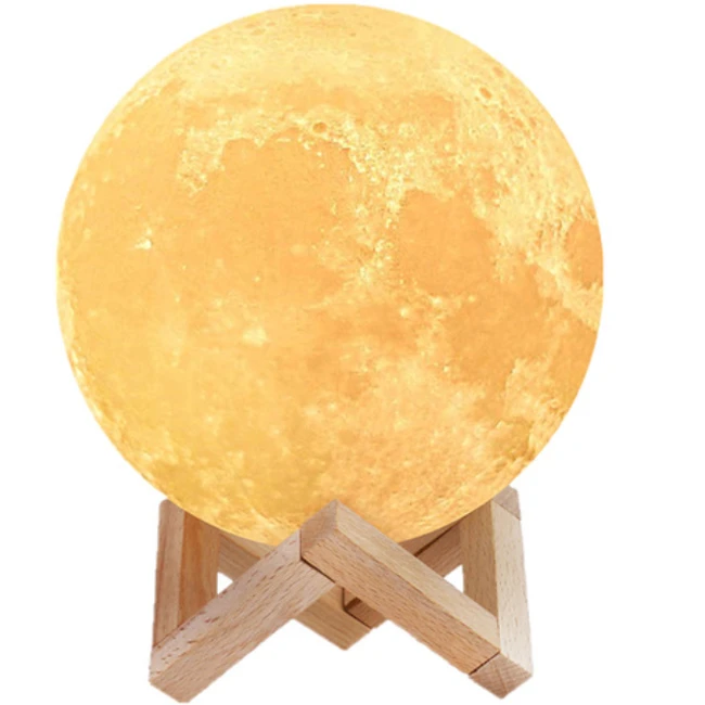 چراغ خواب طرح کره ماه مدل 3D Moon LIGHT سایز ۱۵ — تصویر ۴