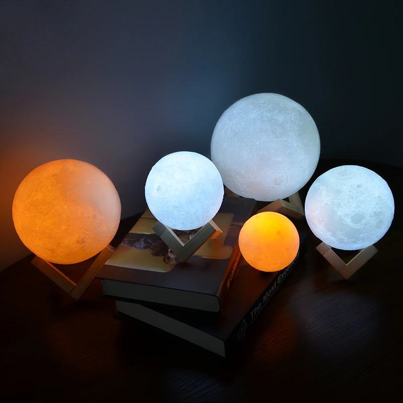 چراغ خواب طرح کره ماه مدل 3D Moon LIGHT سایز ۱۵ — تصویر ۶