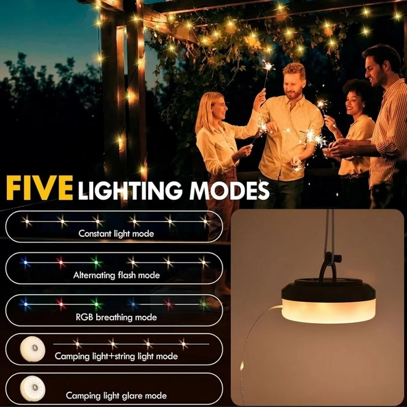 چراغ کمپینگ مدل ریسه دار شارژی کد LL-B50 — تصویر ۶