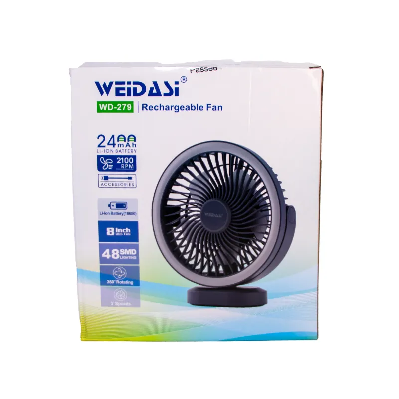 پنکه شارژی ویداسی WD-279 ظرفیت 2400 میلی آمپر بر ساعت — تصویر ۶
