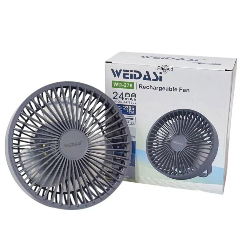 پنکه شارژی ویداسی WD-279 ظرفیت 2400 میلی آمپر بر ساعت — تصویر ۳