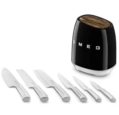 سرویس چاقو 7 پارچه اسمگ مدل SMEG KBSF01 رنگ مشکی — تصویر ۶