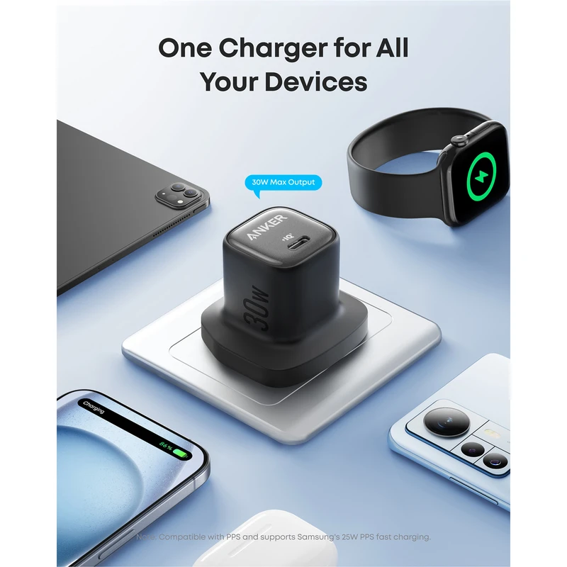 آداپتور شارژر 30 وات سه پین انکر Anker Zolo USB-C مدل A2698 — تصویر ۴
