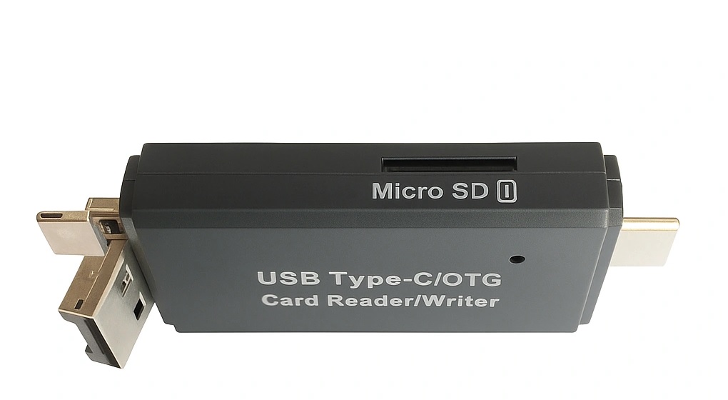 کارت خوان چند کاره رم ریدر و رایتر OTG مدل 909 با پورت های USB,Micro,Type-c — تصویر ۵