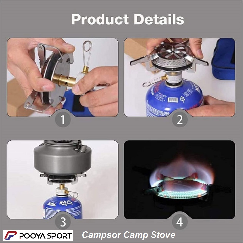 سر شعله تنظیم شو پیکنیکی PORTABLE کمپسور Campsor اصل — تصویر ۵