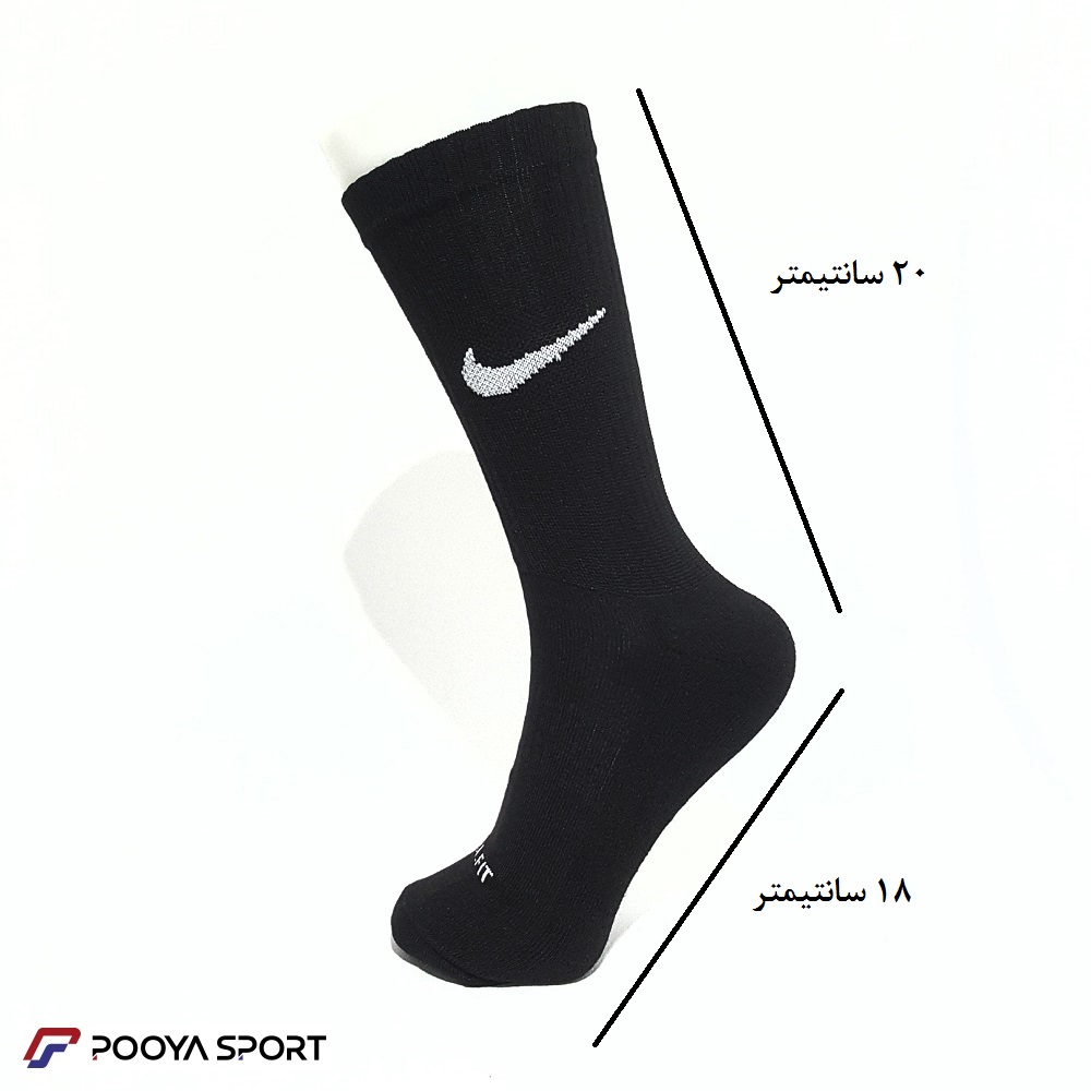 جوراب ورزشی استپ دار حوله ای نایک Nike ساق متوسط مشکی — تصویر ۳
