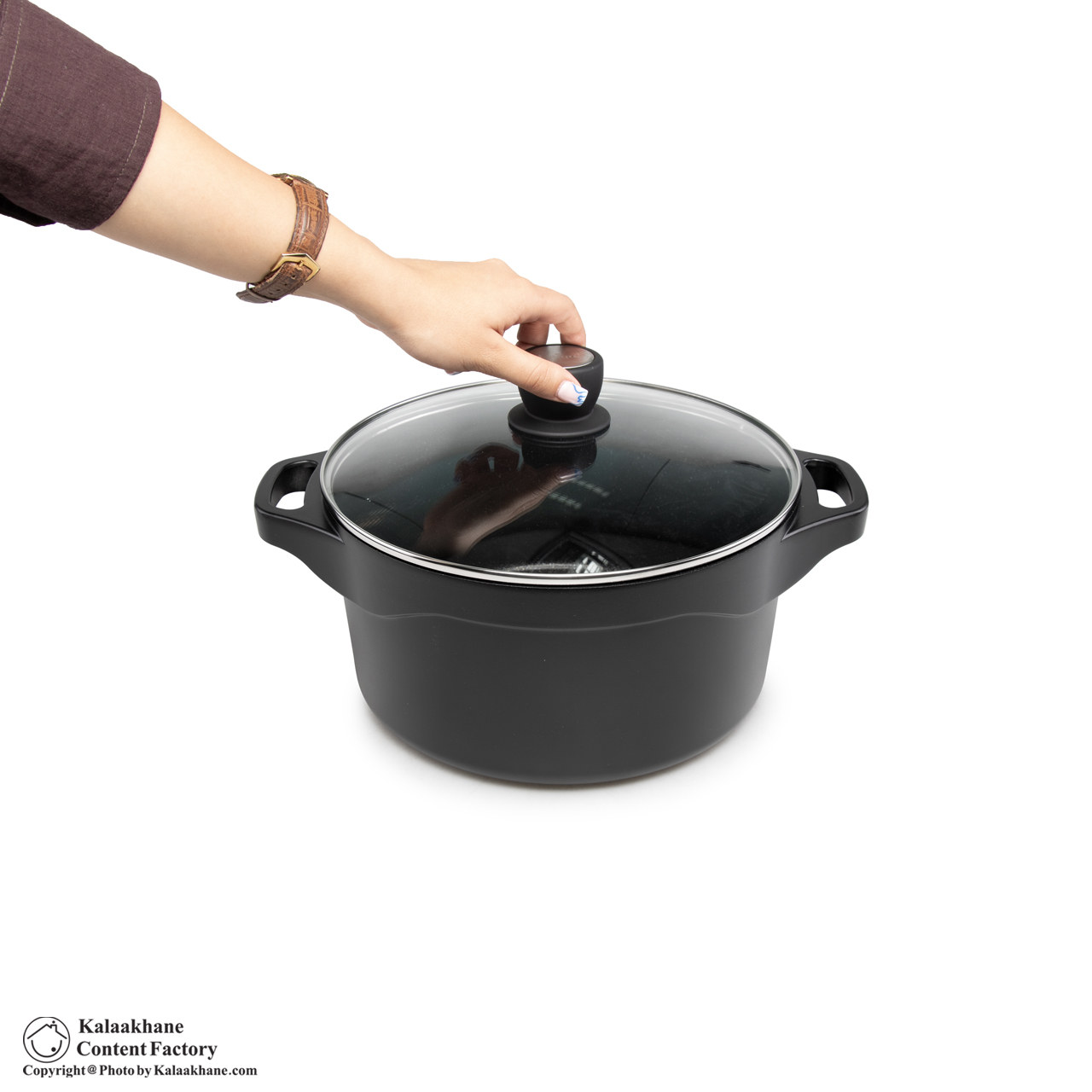 قابلمه گرانیت یونیک دسته سیلیکون مدل هلیوس سایز 28 — تصویر ۵