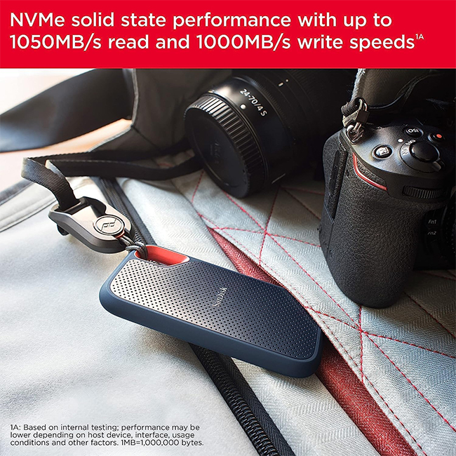 اس اس دی اکسترنال SanDisk Extreme Portable SSD 2TB مدل SDSSDE61-2T00 (کارکرده کمتر از 1 روز)