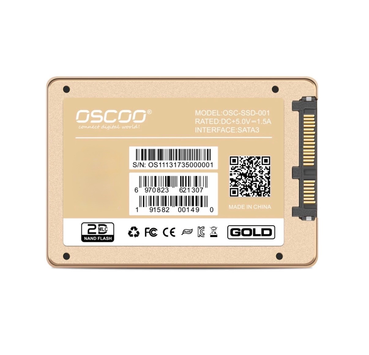 حافظه SSD اسکو 128 گیگابایت Gold Metal SATA OSCOO — تصویر ۶