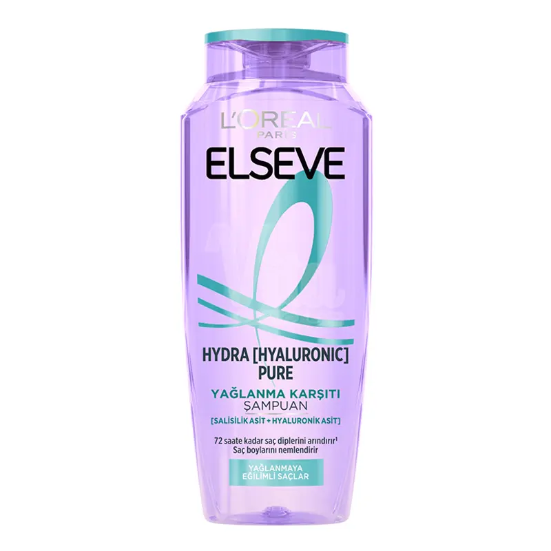 شامپو لورال بنفش Hyaluronic Pure موی چرب حجم 300 میل