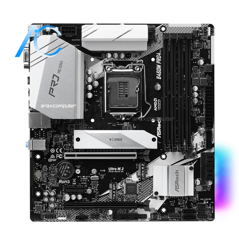 مادربرد دسته دوم مدل MAINBOARD USED ASROCK B460M PRO4