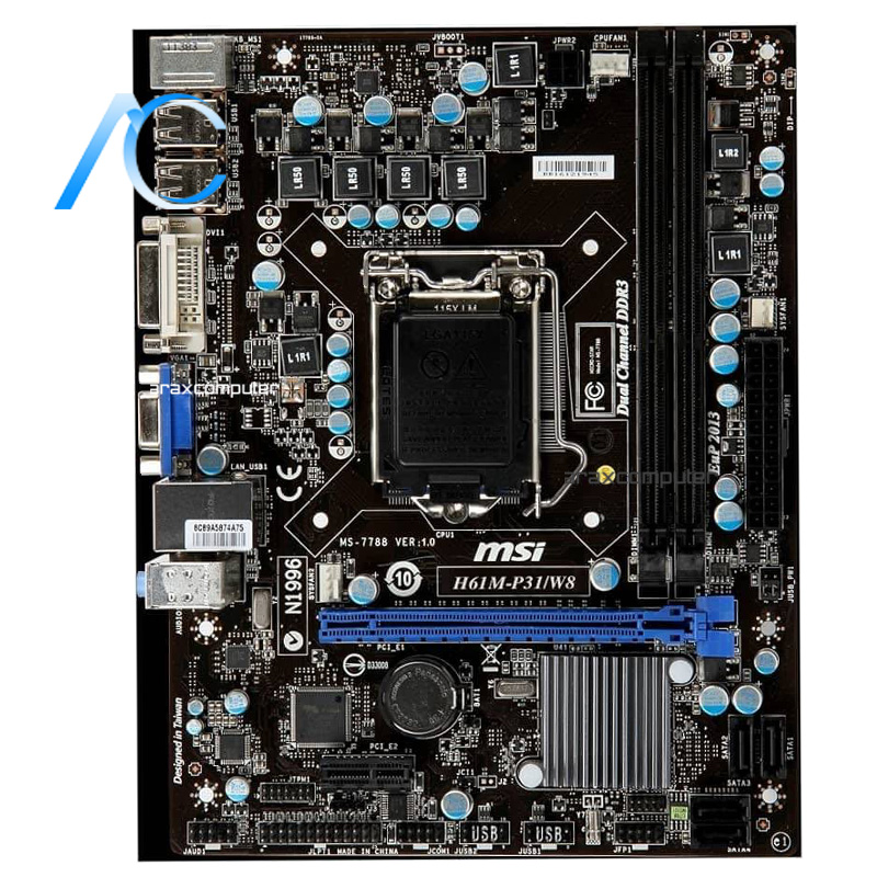 مادربرد دسته دوم ام اس آی مدل MAINBOARD USED MSI H61M-P31/W8