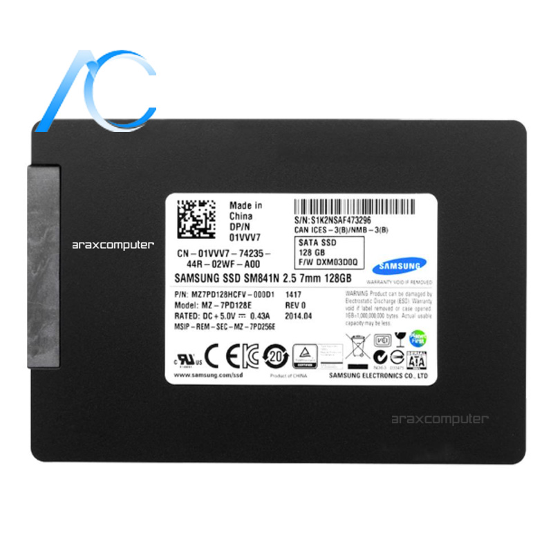 اس اس دی اینترنال SATA دسته دوم مدل SAMSUNG SSD SM841N ظرفیت 128 گیگابایت