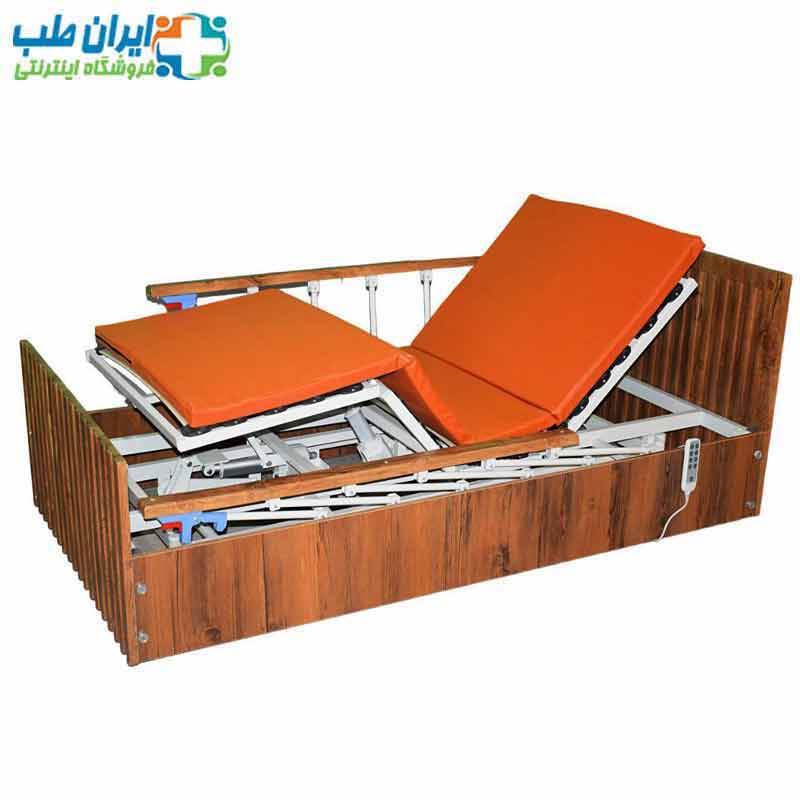 تخت بیمار بیمارستانی چوبی خانگی برقی — تصویر ۲