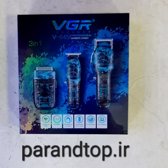 ست ماشین اصلاح (خط زن+شیور+حجم زن) وی جی آر VGR V-645 (اورجینال)