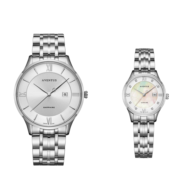 ساعت مچی اونتوس ست مردانه و زنانه مدل AVENTUS 1367-1LWH/1367-1GWH