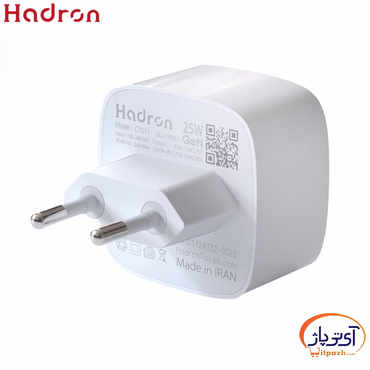 شارژر دیواری هادرون 33وات Ttpe-C تک پورت C1013 — تصویر ۴