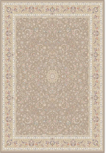 فرش زمرد مشهد طرح 37003 نسکافه ای 1200 شانه تراکم 3600 تمام نخ اکریلیک