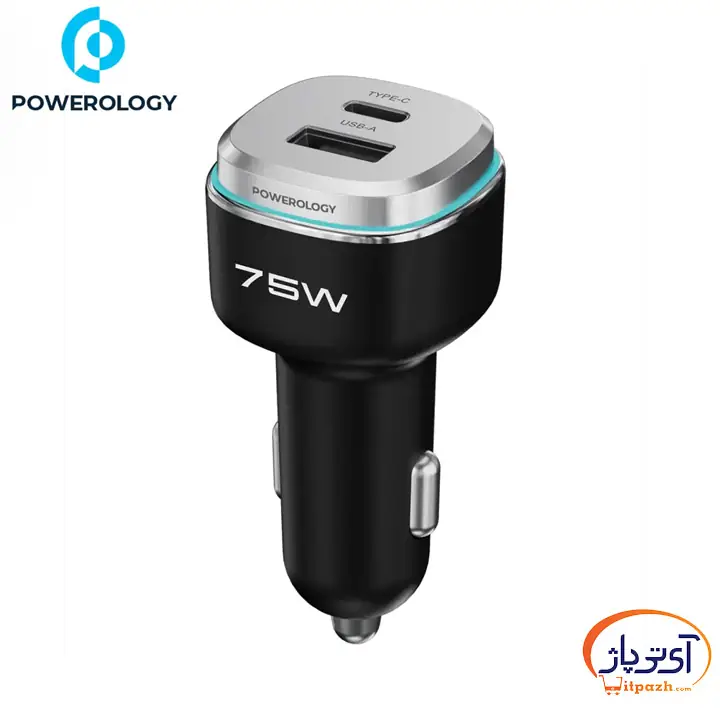 شارژر فندکی پاورولوژی A+C PORT WITH C TO C CABLE 75W