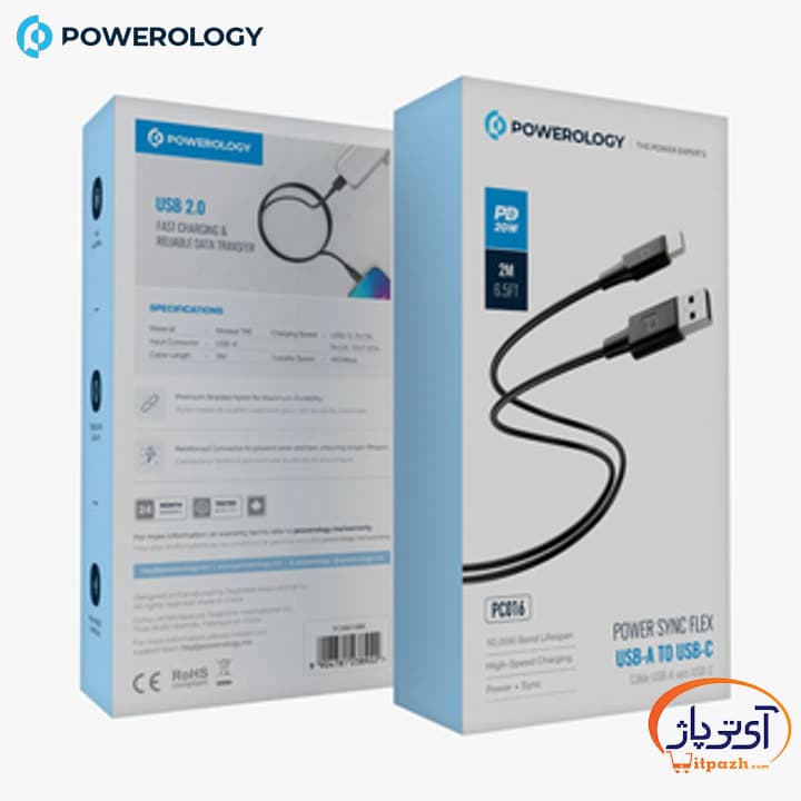 کابل پاورولوژی TPE JACKET OVER-MOLDED نوع USB-A به Type-C طول 2M — تصویر ۴