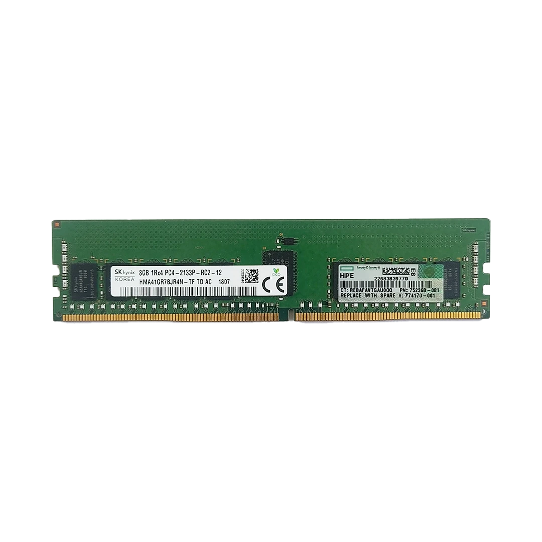 رم سرور HPE RAM 8GB single rank DDR4 1Rx4 PC4-2133P-R RDIMM 752368-081 — تصویر ۲