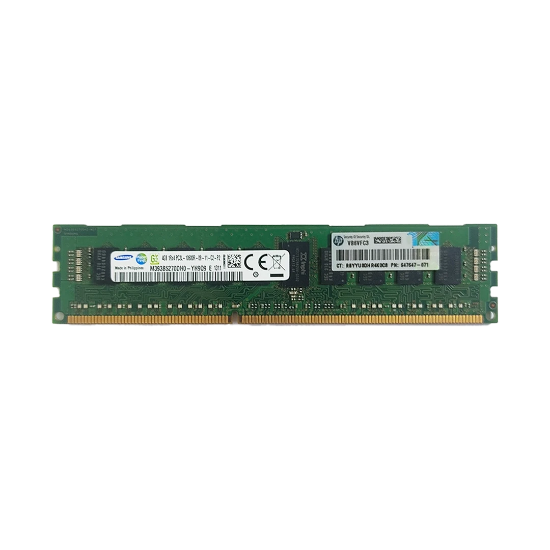 رم سرور HPE RAM 4GB single rank DDR3 1Rx4 PC3L 10600R RDIMM 647647-071 — تصویر ۲
