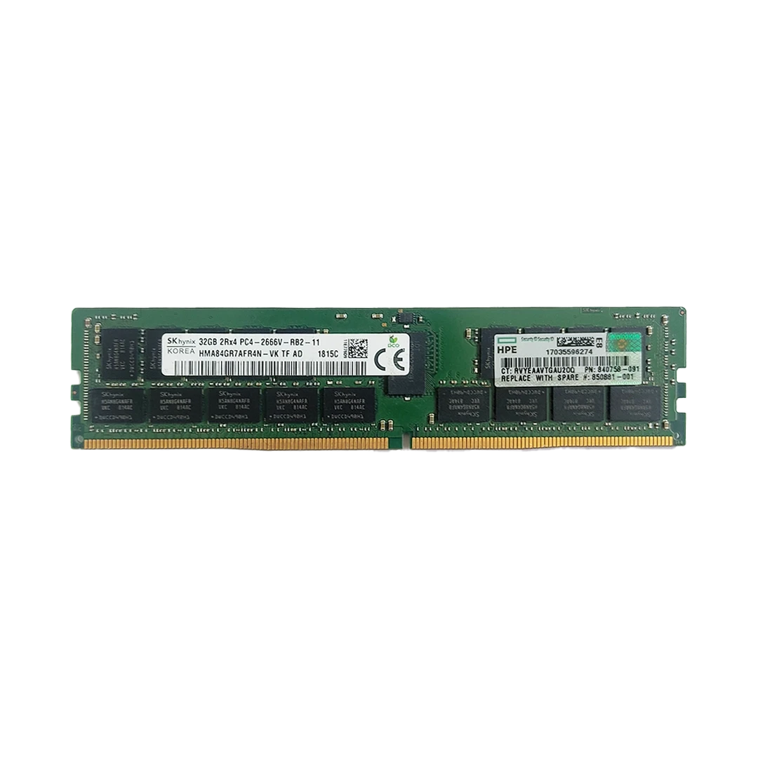 رم سرور HPE 32GB Dual Rank 2Rx4 PC4-2666V DDR4 ECC RDIMM 840758-091 — تصویر ۲
