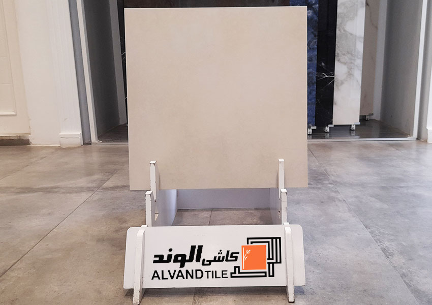 سرامیک کف الوند مدل بلانش 60 در 60 کرم و طوسی مات — تصویر ۲