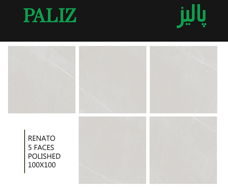 سرامیک رناتو طرح سنگ طوسی پردیس 100*100 پرسلان فول پولیش — تصویر ۳