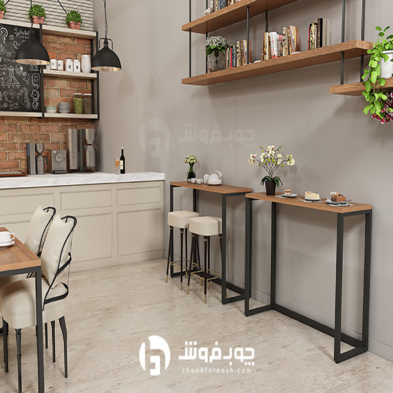 میز نهار خوری پایه فلزی مناسب آشپزخانه کوچک مدل DT500 — تصویر ۲