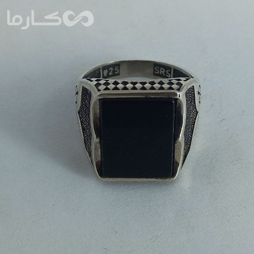 انگشتر عقیق مشکی (کد1212) — تصویر ۴