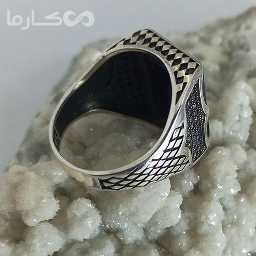 انگشتر عقیق مشکی (کد1212) — تصویر ۶
