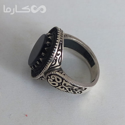 انگشتر عقیق مشکی (کد 1213) — تصویر ۶