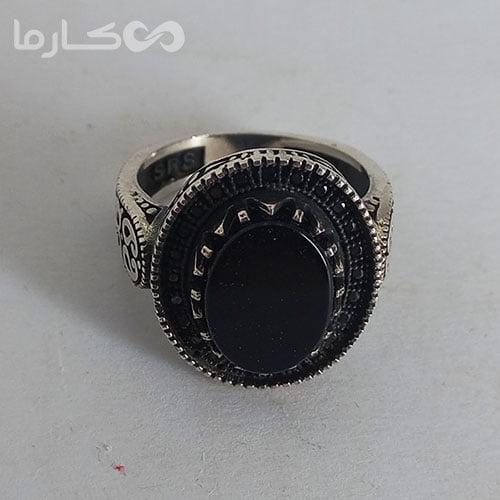 انگشتر عقیق مشکی (کد 1213) — تصویر ۴