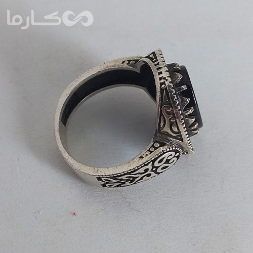 انگشتر عقیق مشکی (کد 1213) — تصویر ۵